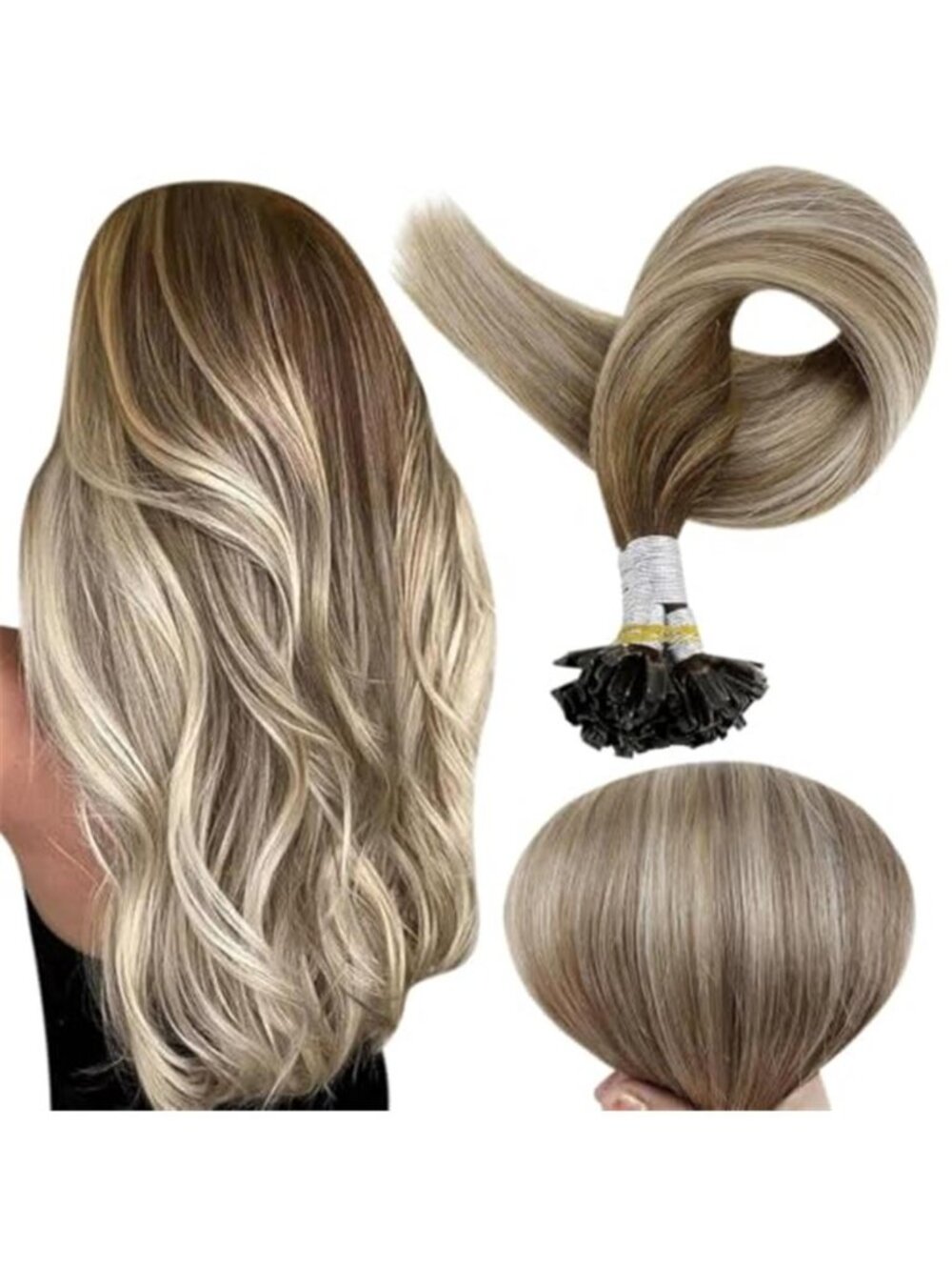 Full Shine U Tip Hair Extensions Real Human Hair 18 Inch Ktip Human Hair
